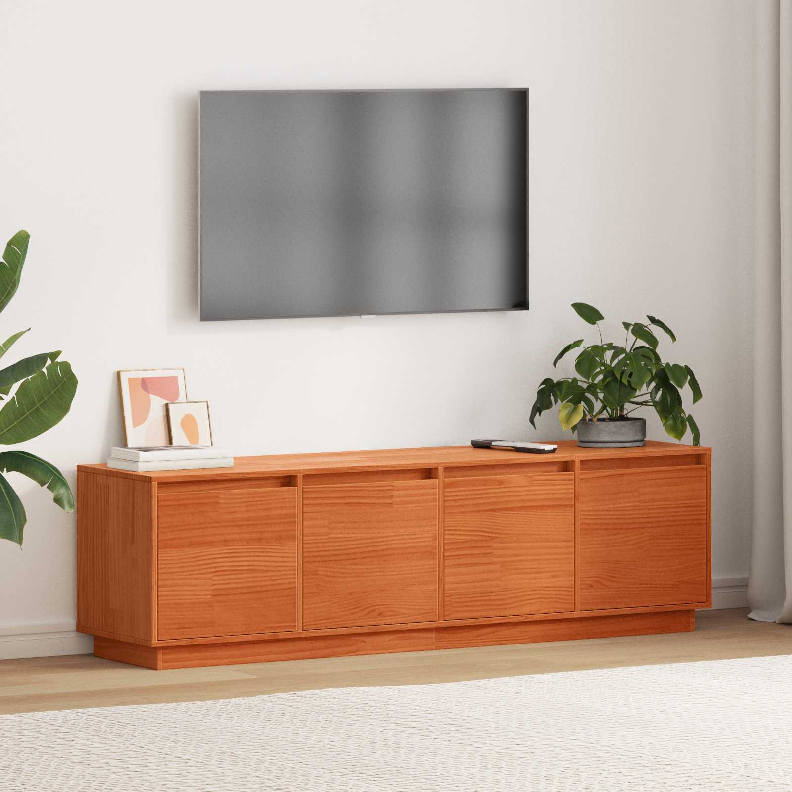 Televizní Skříň 156 X 37 X 45 Cm Hnědá Kompozitní Dřevo