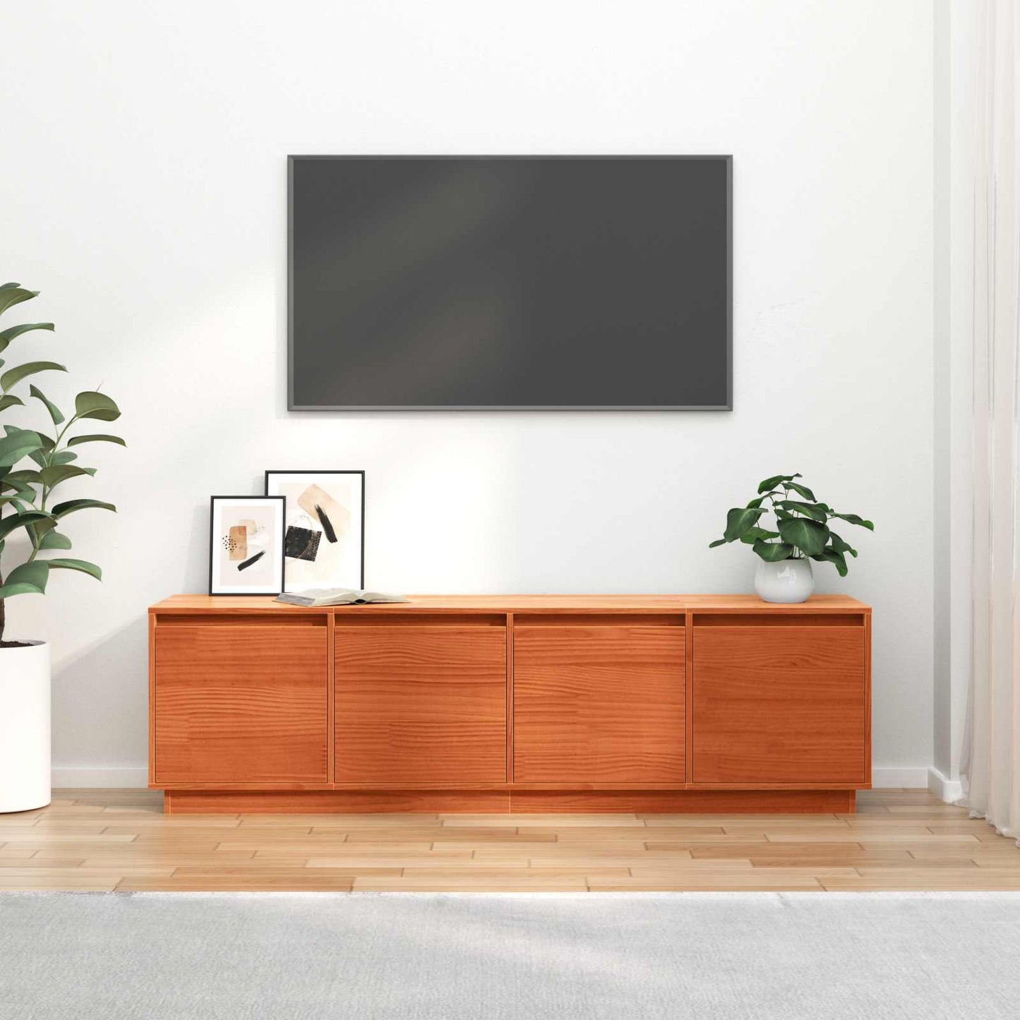 Televizní Skříň 156 X 37 X 45 Cm Hnědá Kompozitní Dřevo