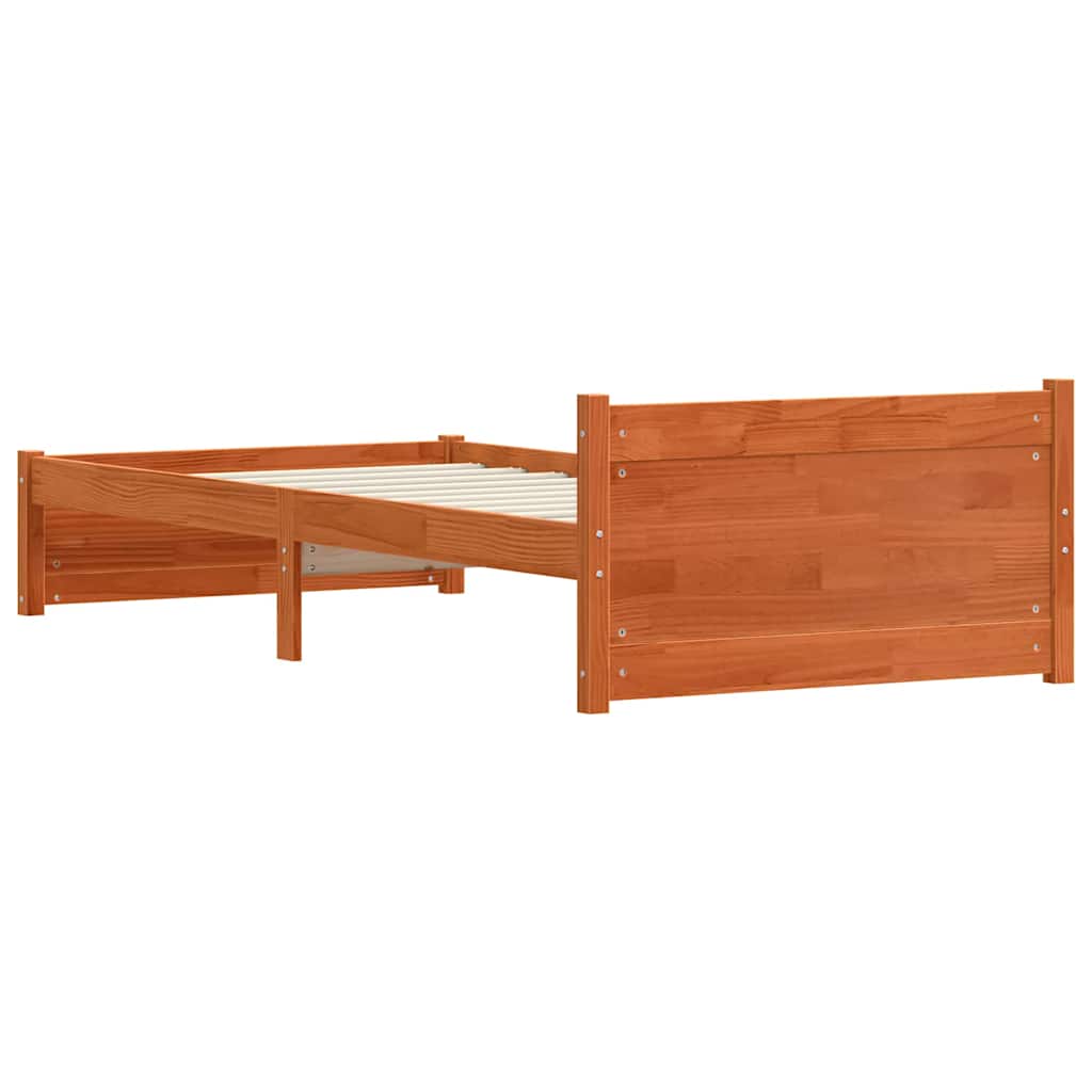 Rám Postele S Čelo Voskově Hnědá 205.5 X 95.5 X 51 Cm