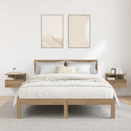 Závěsný Noční Stolek 2 Ks Artisanový Dub 40 X 31 X 28 Cm