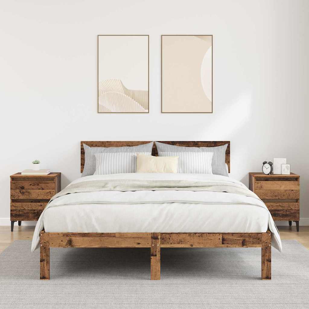 Noční Skříňka 2 Ks Staré Dřevo 40 X 35 X 50 Cm Kompozitní Dřevo