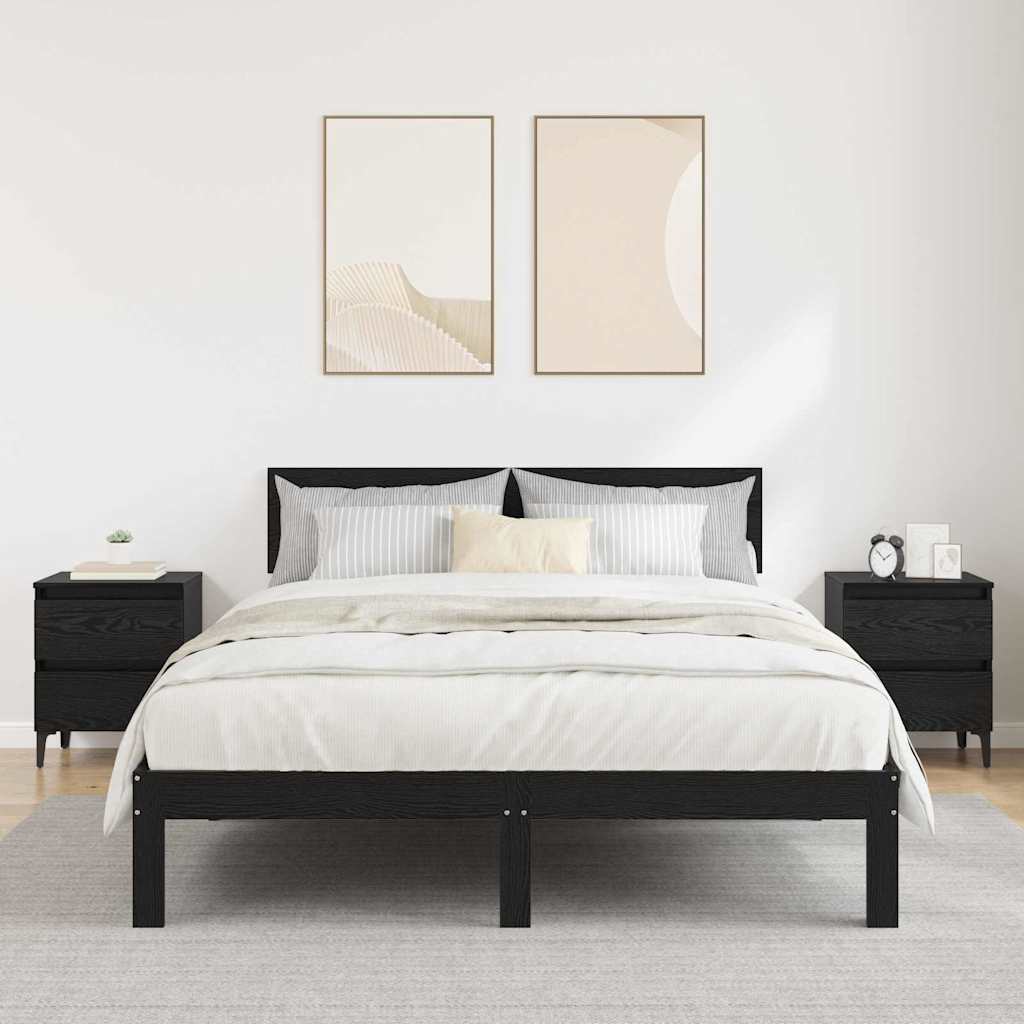 Noční Skříňka 2 Ks Černý Dub 40 X 35 X 50 Cm Kompozitní Dřevo