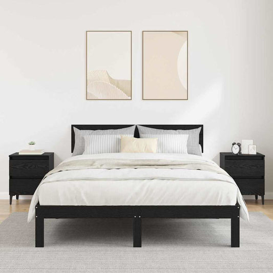 Noční Skříňka 2 Ks Černý Dub 40 X 35 X 50 Cm Kompozitní Dřevo