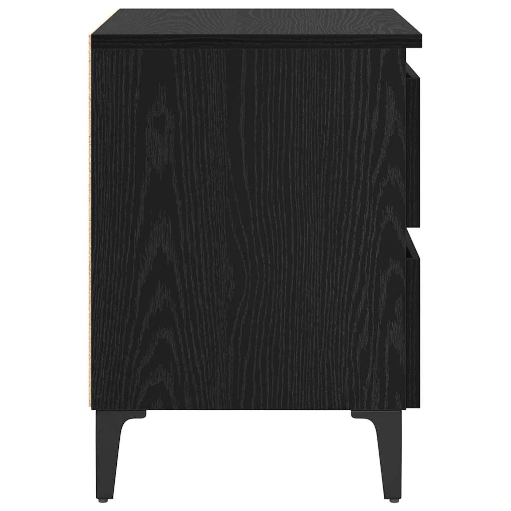 Noční Skříňka 2 Ks Černý Dub 40 X 35 X 50 Cm Kompozitní Dřevo