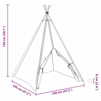 Teepee Stan Bílá 120 X 120 X 150 Cm Textil A Plast