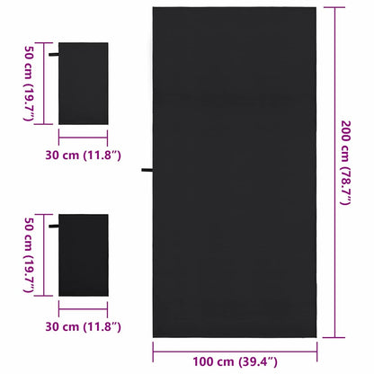 Sada Sportovních Ručníků 3 Ks 210 X 100 Cm