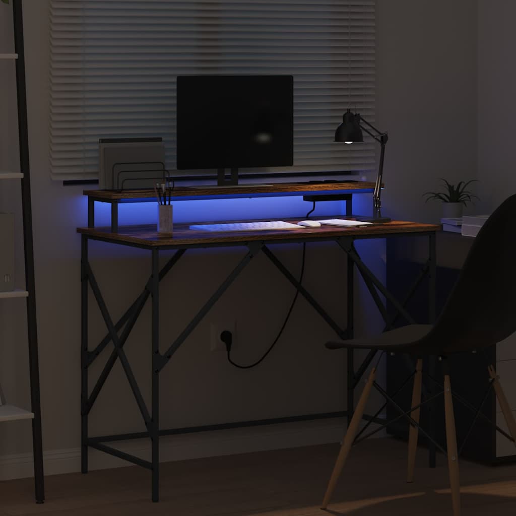Stůl Kouřový Dub Kompozitní Dřevo 100 X 50 X 86,5 Cm