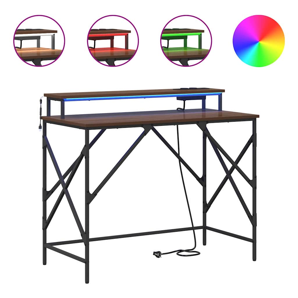 Stůl Hnědý Dub Kompozitní Dřevo 100 X 50 X 86,5 Cm