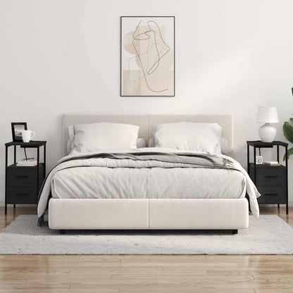 Noční Skříňka 2 Ks Černý Dub 30 X 48 X 61 Cm Kompozitní Dřevo