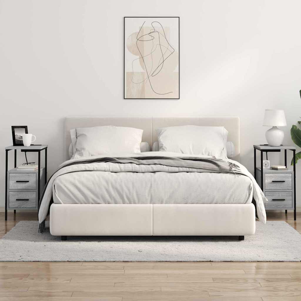Noční Skříňka 2 Ks Šedá Sonoma 30 X 48 X 61 Cm Kompozitní Dřevo