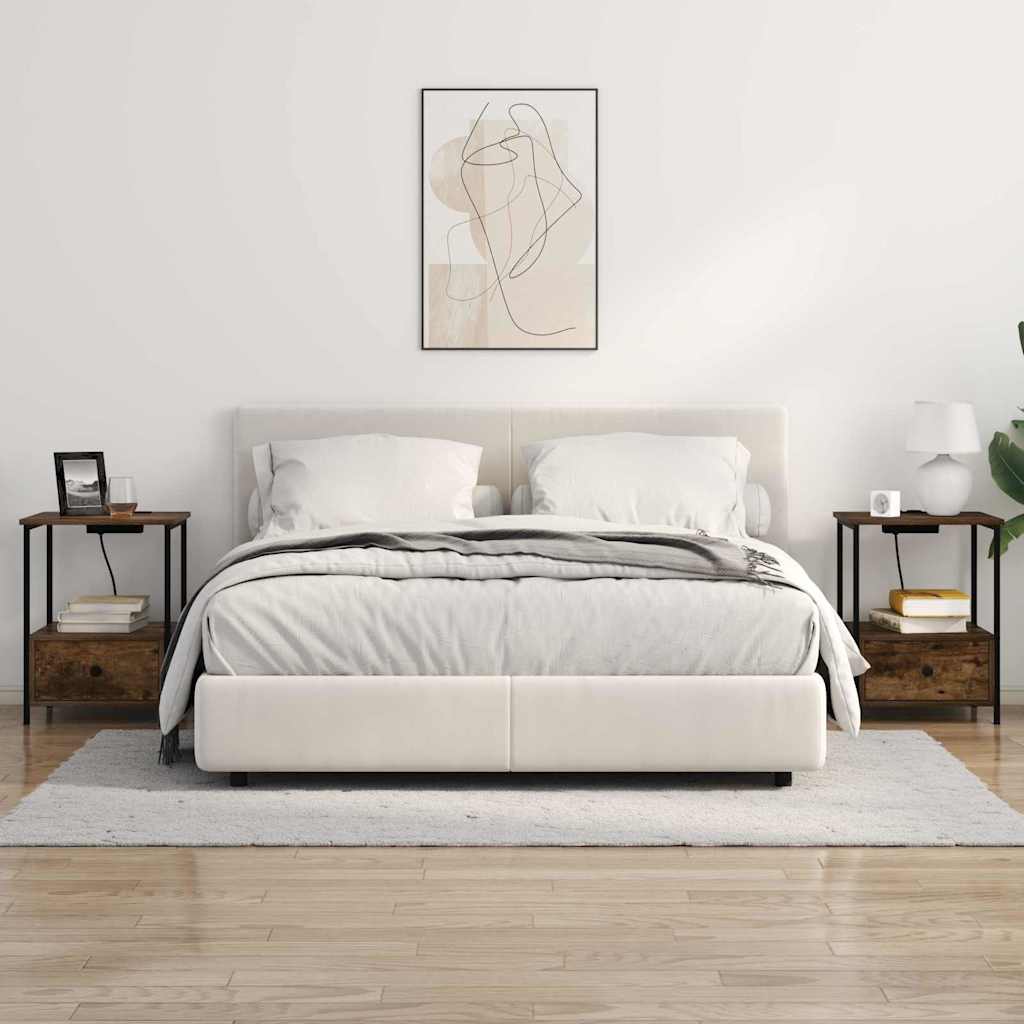 Noční Skříňka Kouřový Dub 42 X 41 X 56 Cm Kompozitní Dřevo