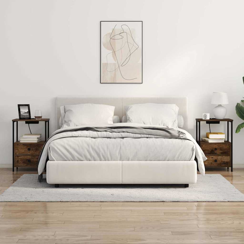 Noční Skříňka Kouřový Dub 40 X 31 X 60 Cm Kompozitní Dřevo