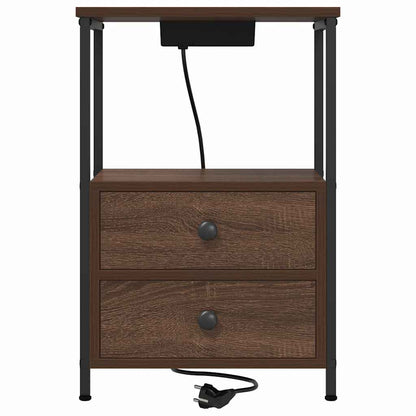Noční Skříňka 2 Ks Hnědý Dub 40 X 31 X 60 Cm Kompozitní Dřevo