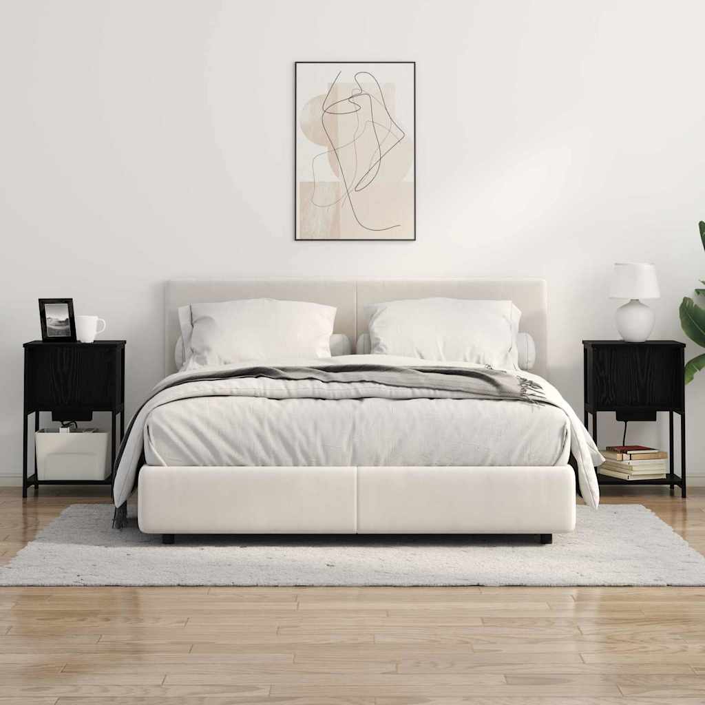 Noční Skříňka 2 Ks Černý Dub 38 X 31 X 61 Cm Kompozitní Dřevo