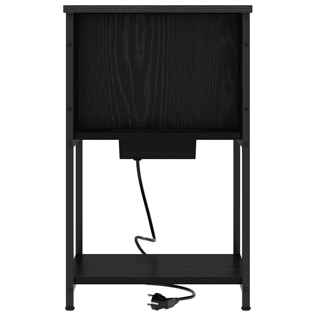 Noční Skříňka 2 Ks Černý Dub 38 X 31 X 61 Cm Kompozitní Dřevo