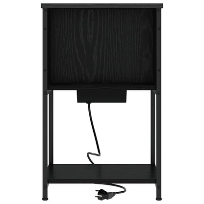 Noční Skříňka 2 Ks Černý Dub 38 X 31 X 61 Cm Kompozitní Dřevo