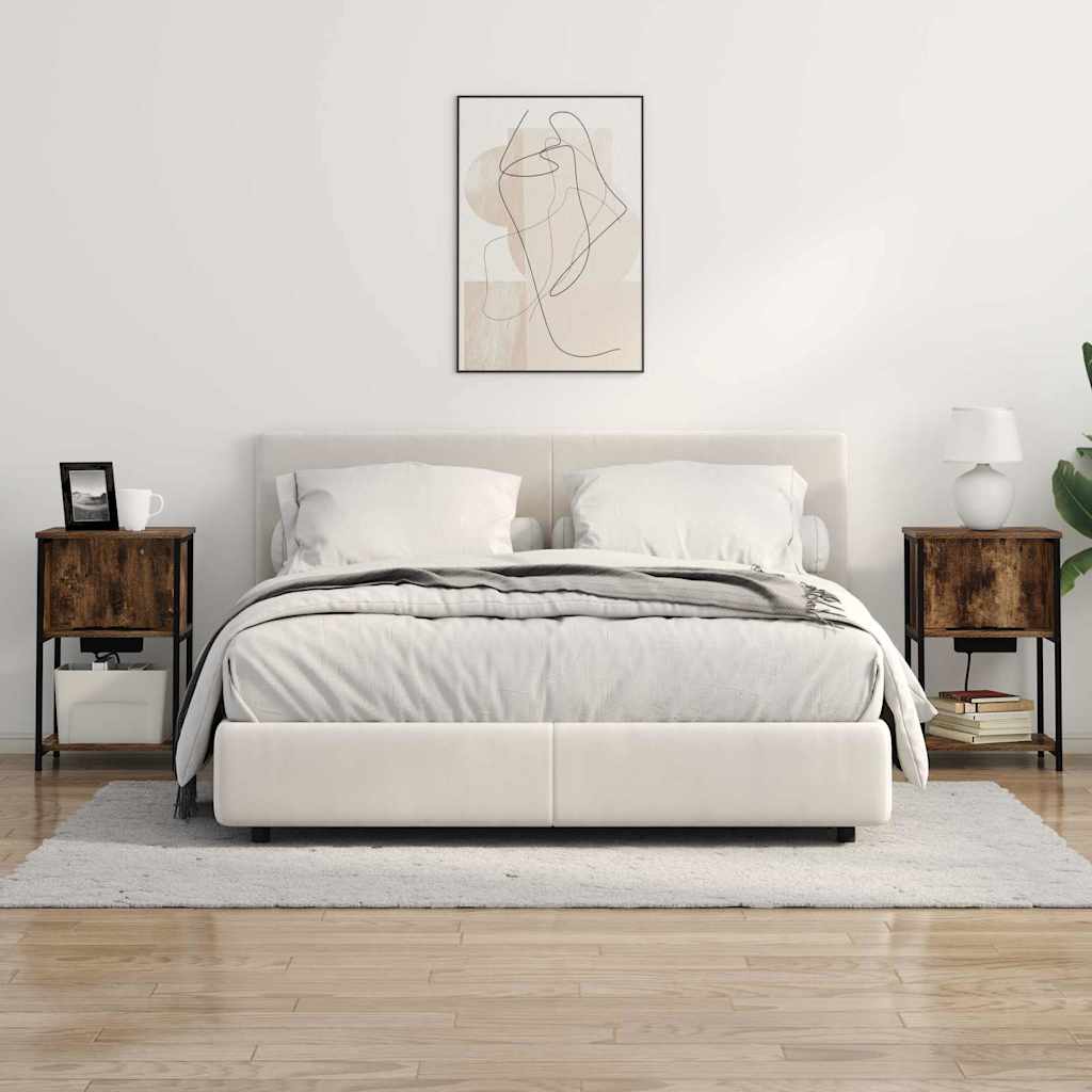 Noční Skříňka Kouřový Dub 38 X 31 X 61 Cm Kompozitní Dřevo