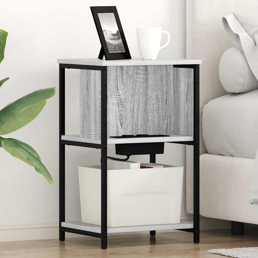 Noční Skříňka 2 Ks Šedá Sonoma 38 X 31 X 61 Cm Kompozitní Dřevo