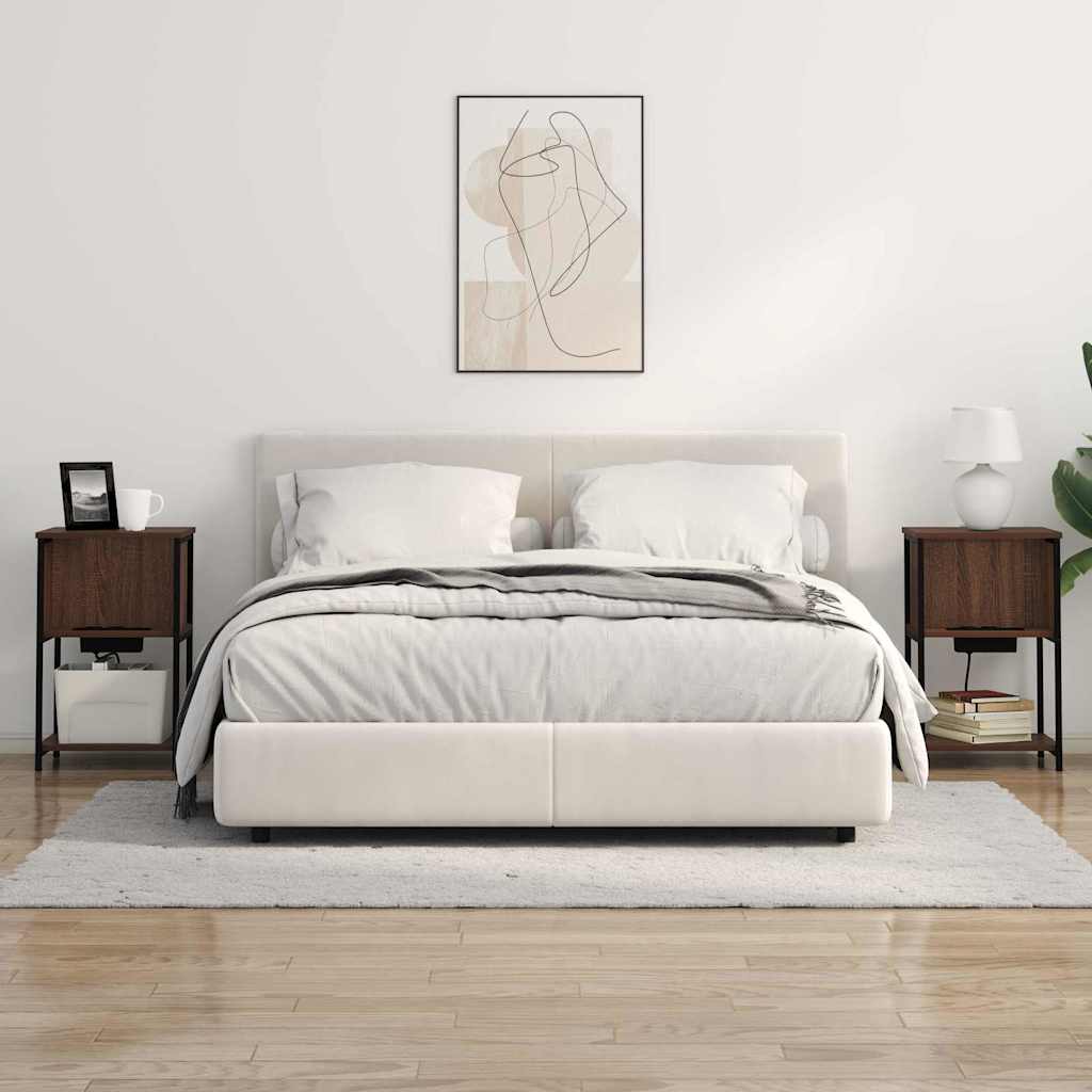 Noční Skříňka Hnědý Dub 38 X 31 X 61 Cm Kompozitní Dřevo