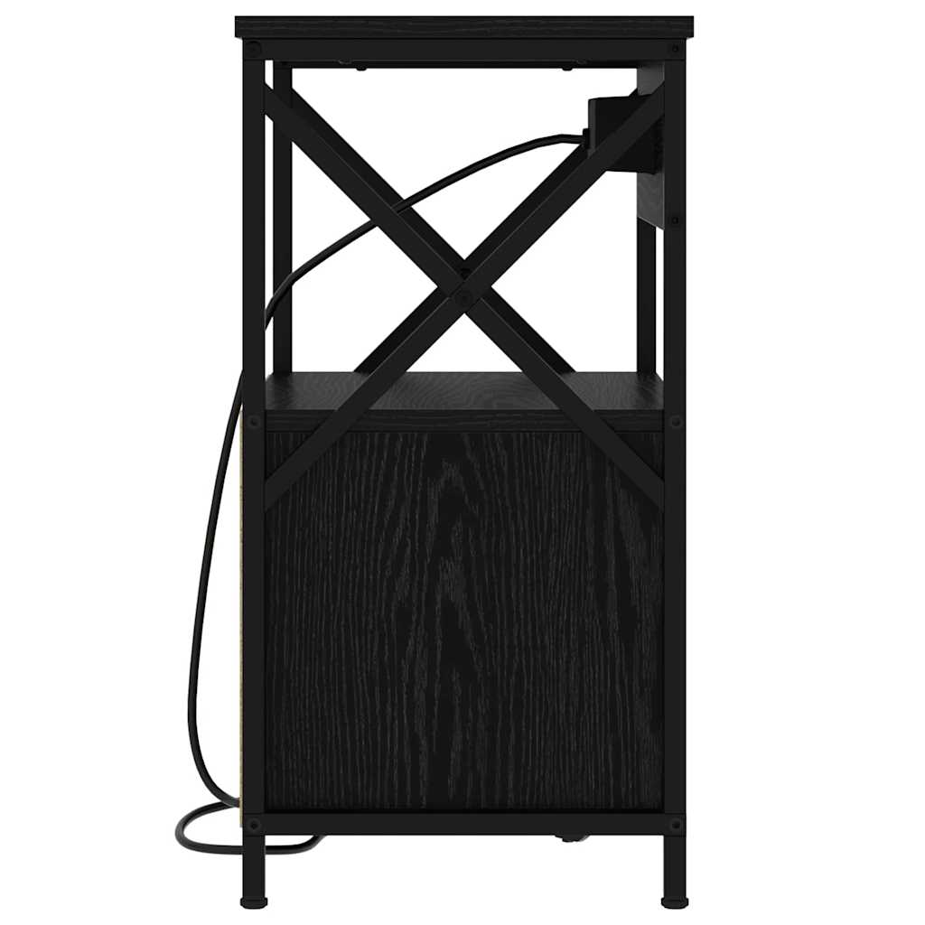 Noční Skříňka 2 Ks Černý Dub 40 X 31 X 60 Cm Kompozitní Dřevo