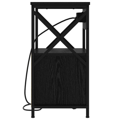 Noční Skříňka 2 Ks Černý Dub 40 X 31 X 60 Cm Kompozitní Dřevo