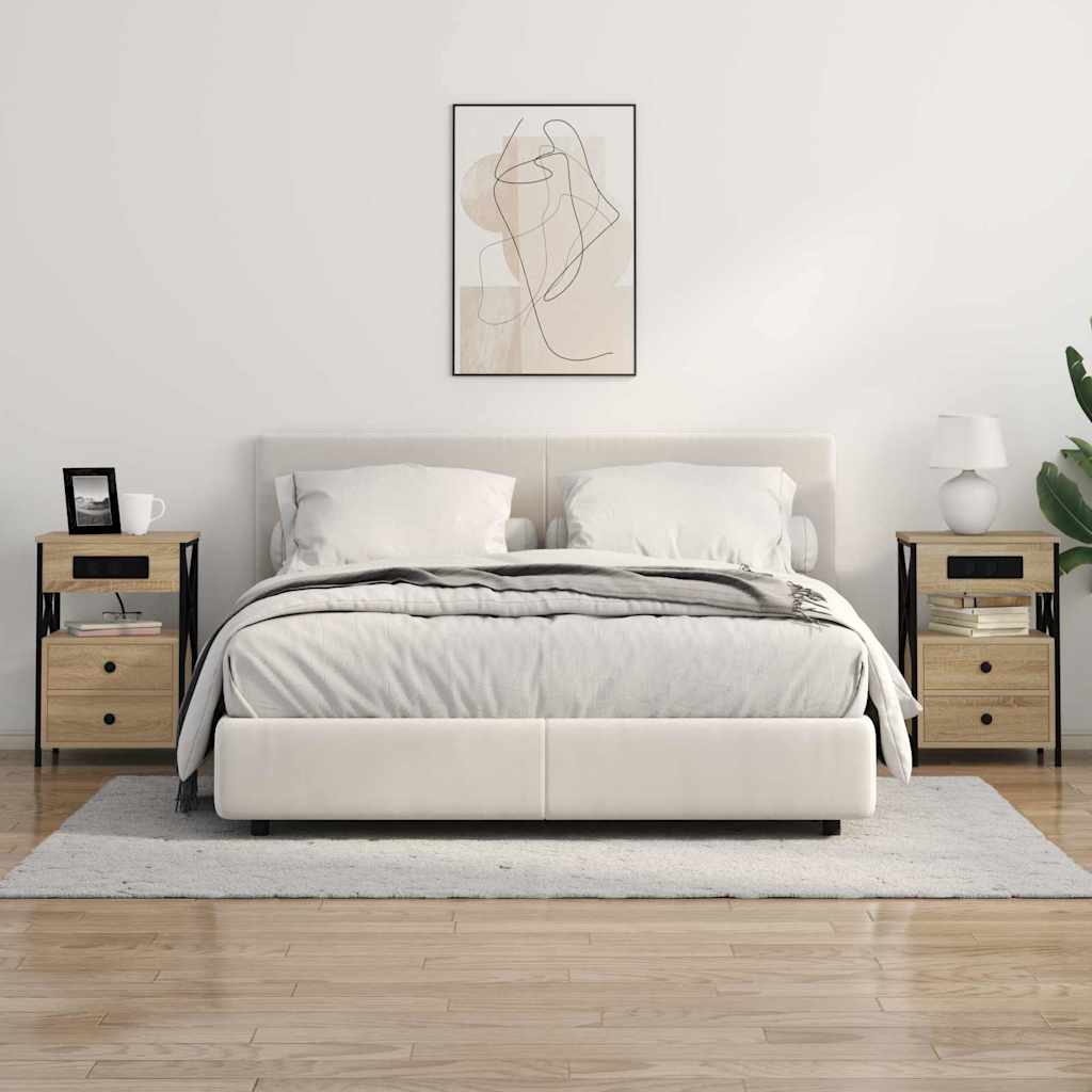 Noční Skříňka 2 Ks Sonoma Dub 40 X 31 X 60 Cm Kompozitní Dřevo