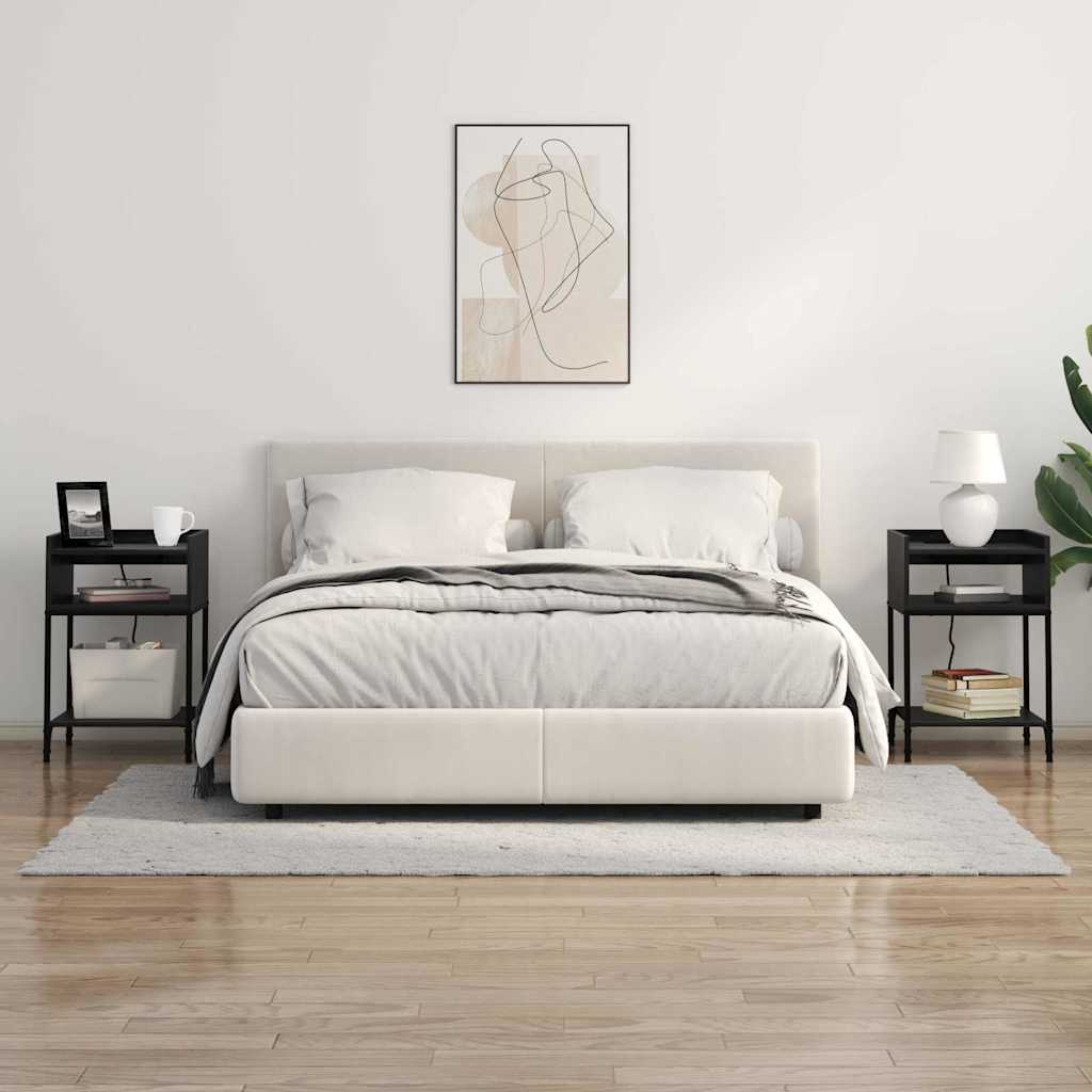 Noční Skříňka 2 Ks Černý Dub 40 X 40 X 61 Cm Kompozitní Dřevo