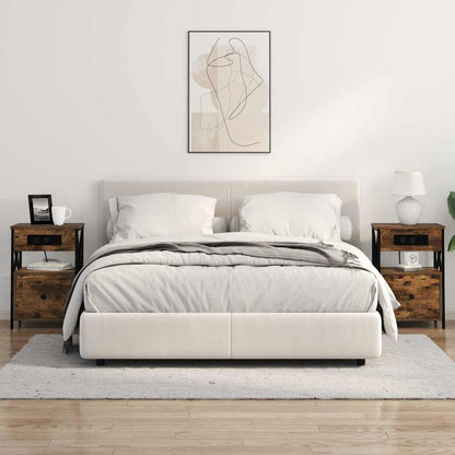 Noční Skříňka 2 Ks Kouřový Dub 40 X 31 X 60 Cm Kompozitní Dřevo