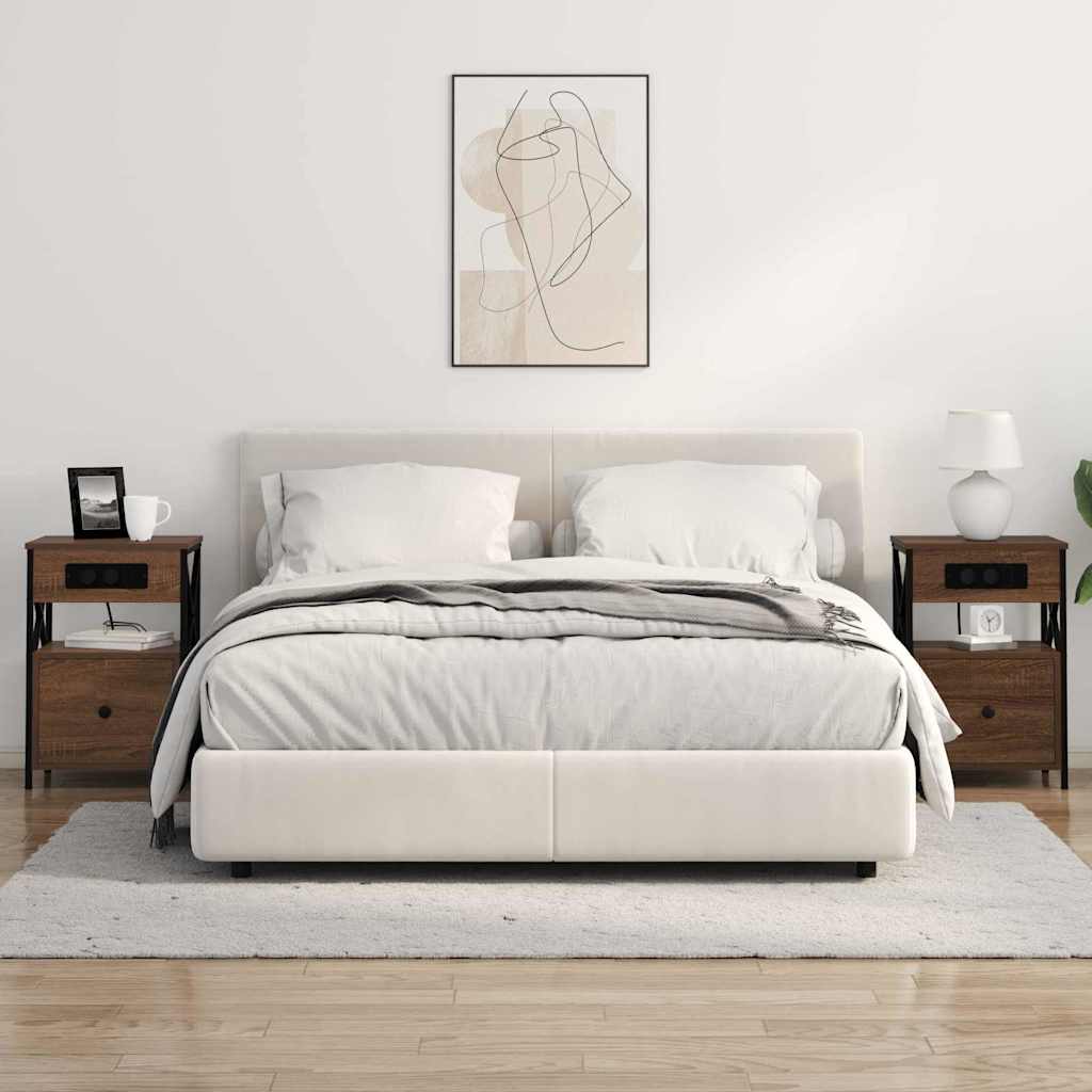Noční Skříňka Hnědý Dub 40 X 31 X 60 Cm Kompozitní Dřevo