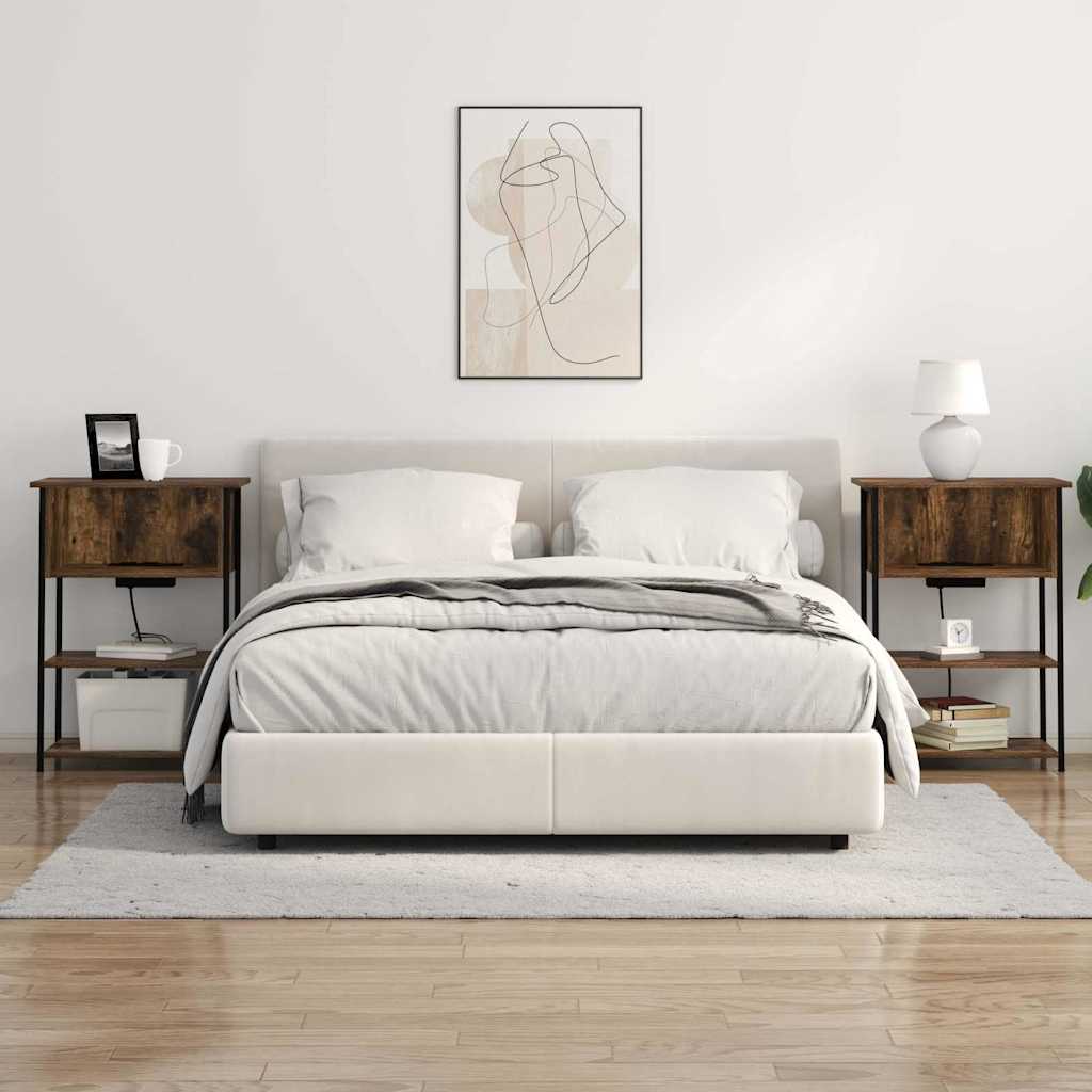 Noční Skříňka Kouřový Dub 55 X 31 X 76 Cm Kompozitní Dřevo