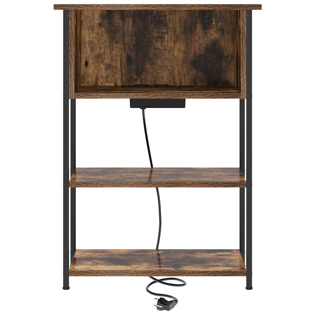 Noční Skříňka Kouřový Dub 55 X 31 X 76 Cm Kompozitní Dřevo