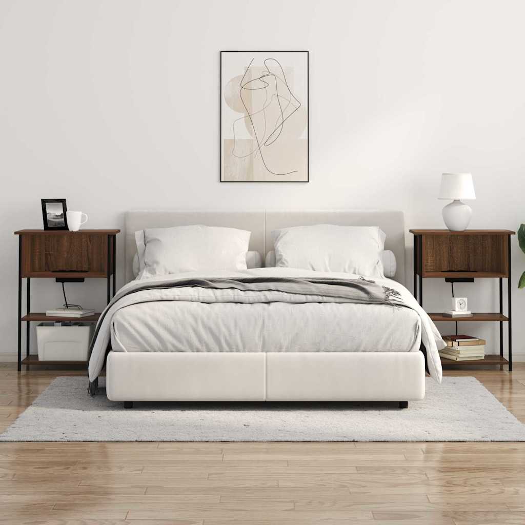 Noční Skříňka Hnědý Dub 55 X 31 X 76 Cm Kompozitní Dřevo
