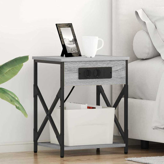 Noční Skříňka 2 Ks Šedá Sonoma 41 X 31 X 51 Cm Kompozitní Dřevo