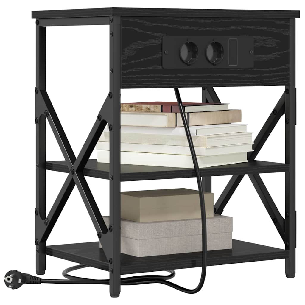 Noční Skříňka Černý Dub 41 X 31 X 51 Cm Kompozitní Dřevo