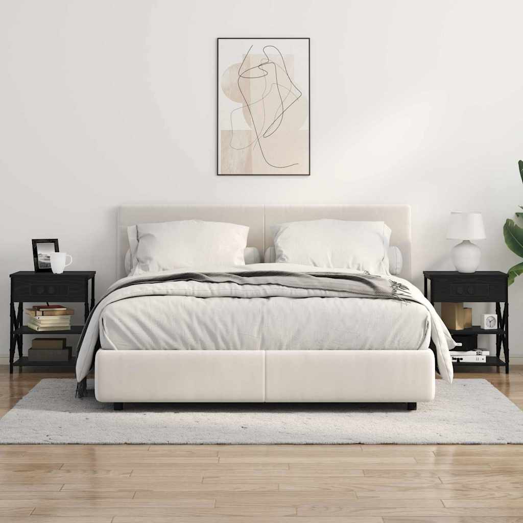 Noční Skříňka 2 Ks Černý Dub 41 X 31 X 51 Cm Kompozitní Dřevo
