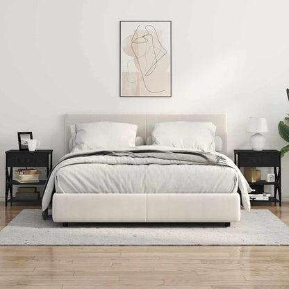 Noční Skříňka 2 Ks Černý Dub 41 X 31 X 51 Cm Kompozitní Dřevo