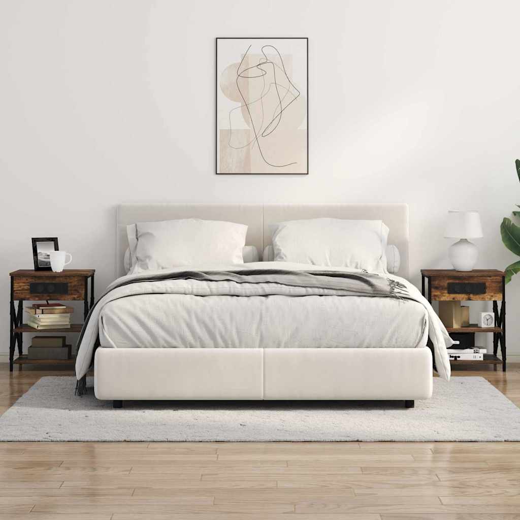 Noční Skříňka 2 Ks Kouřový Dub 41 X 31 X 51 Cm Kompozitní Dřevo