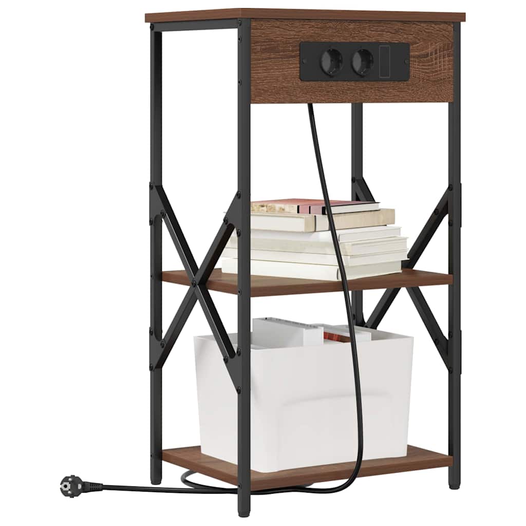 Noční Skříňka Hnědý Dub 41 X 31 X 76 Cm Kompozitní Dřevo
