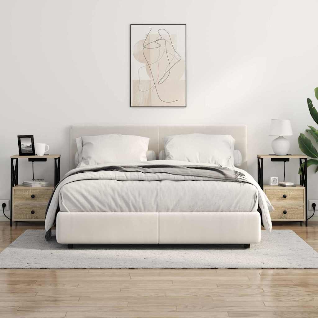 Noční Skříňka 2 Ks Sonoma Dub 40 X 31 X 60 Cm Kompozitní Dřevo