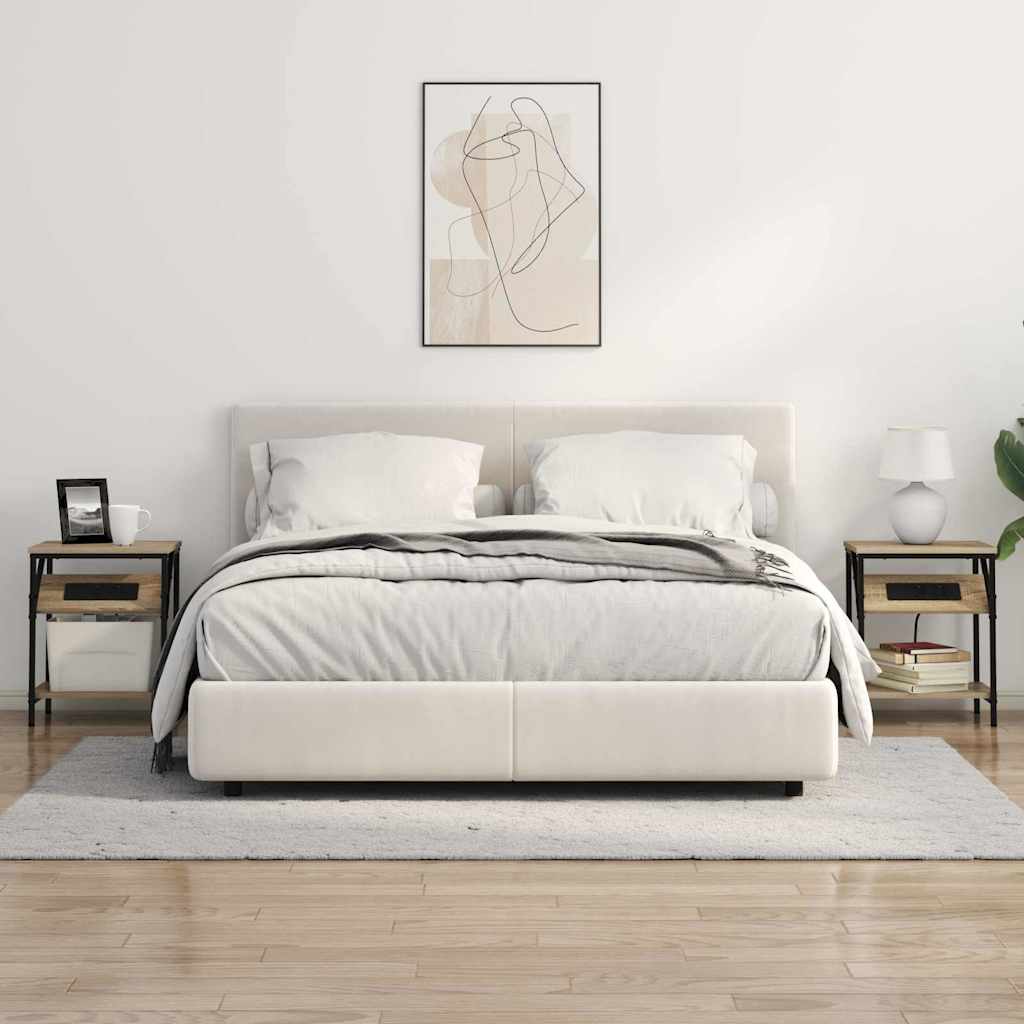 Noční Skříňka 2 Ks Sonoma Dub 38 X 30 X 48 Cm Kompozitní Dřevo