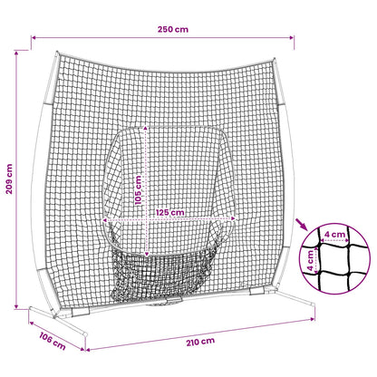 Síť Na Trénink Baseballu Černá 250 X 106 X 209 Cm Polyester