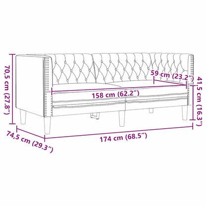 Pohovka Černá 174 X 74,5 X 70,5 Cm Pvc