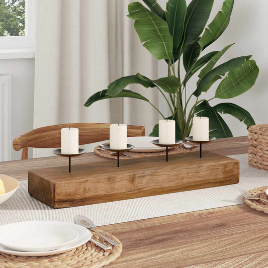 Svícen Přírodní 50 X 15 X 10 Cm Masivní Teakové Dřevo