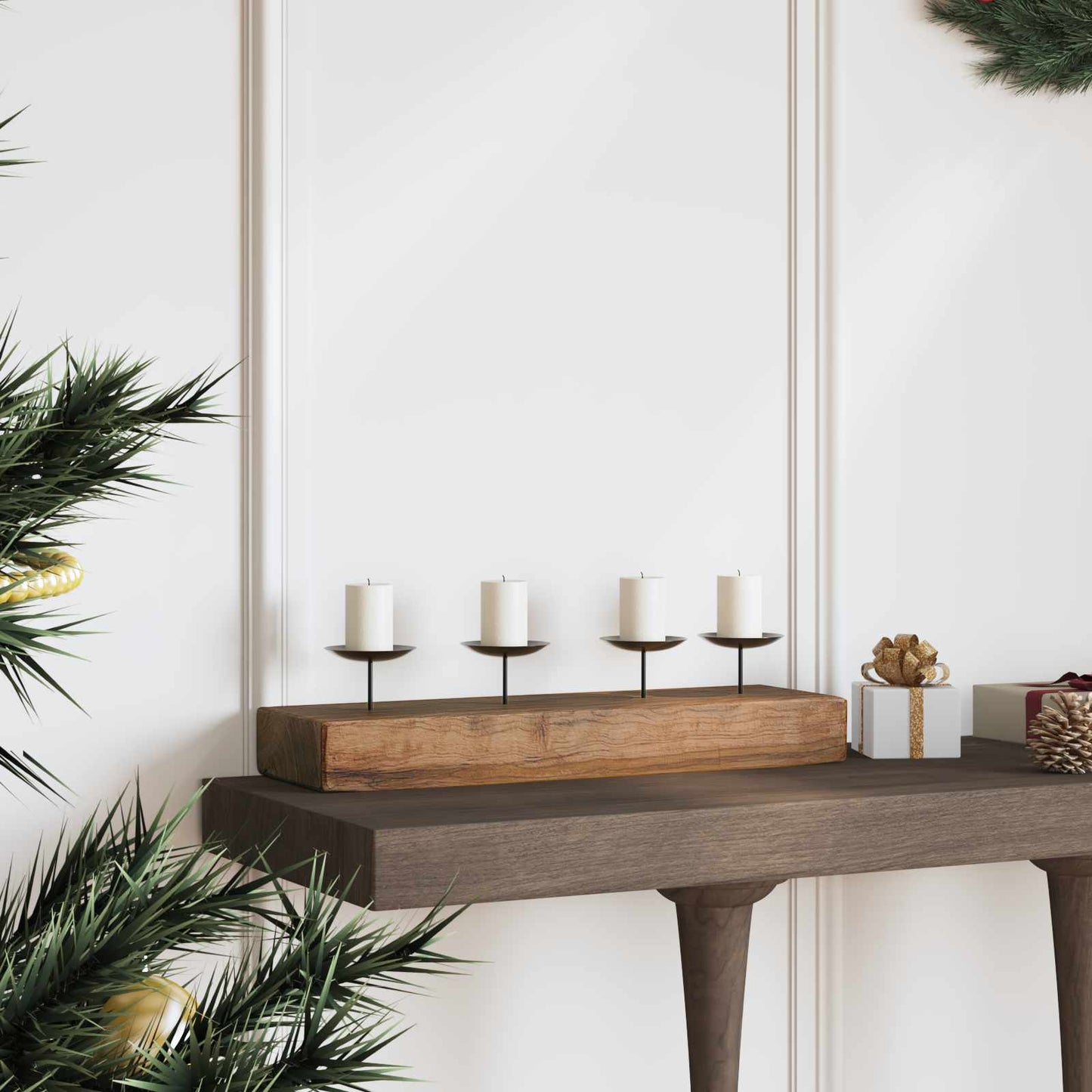 Svícen Přírodní 50 X 15 X 10 Cm Masivní Teakové Dřevo
