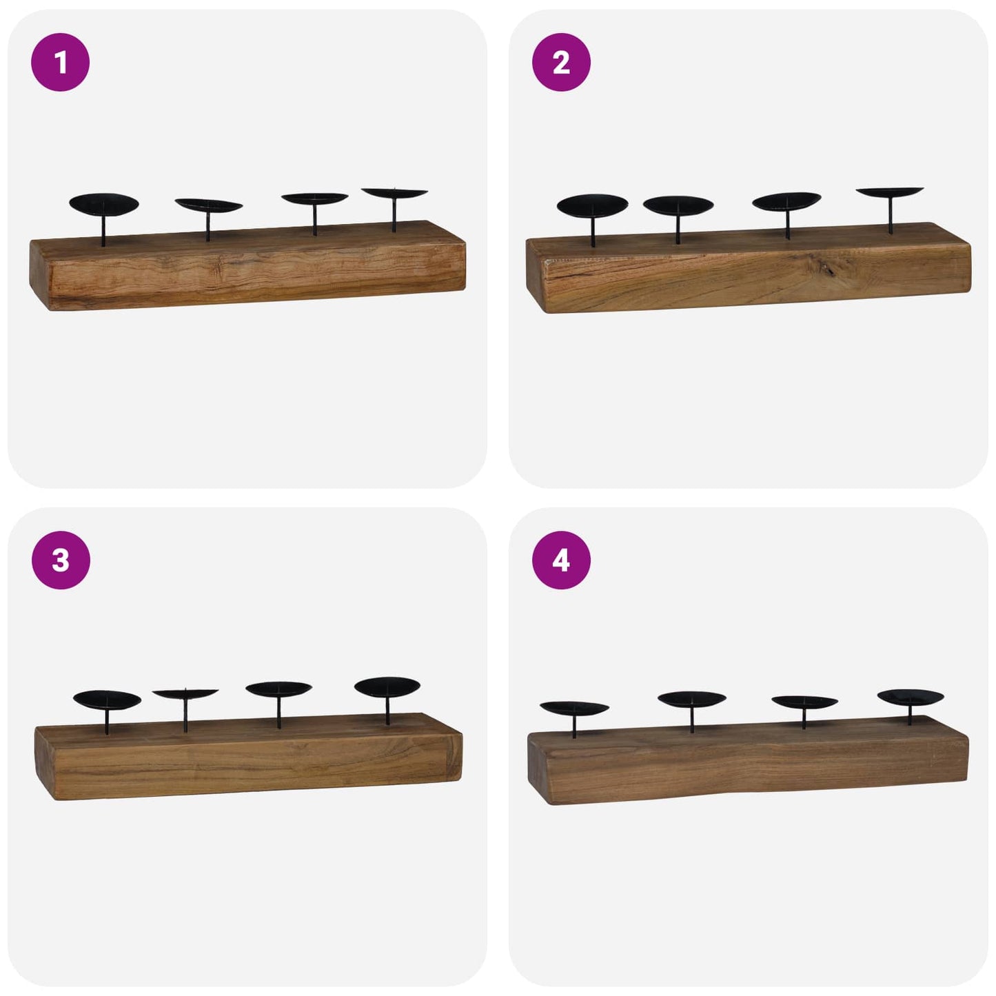 Svícen Přírodní 50 X 15 X 10 Cm Masivní Teakové Dřevo