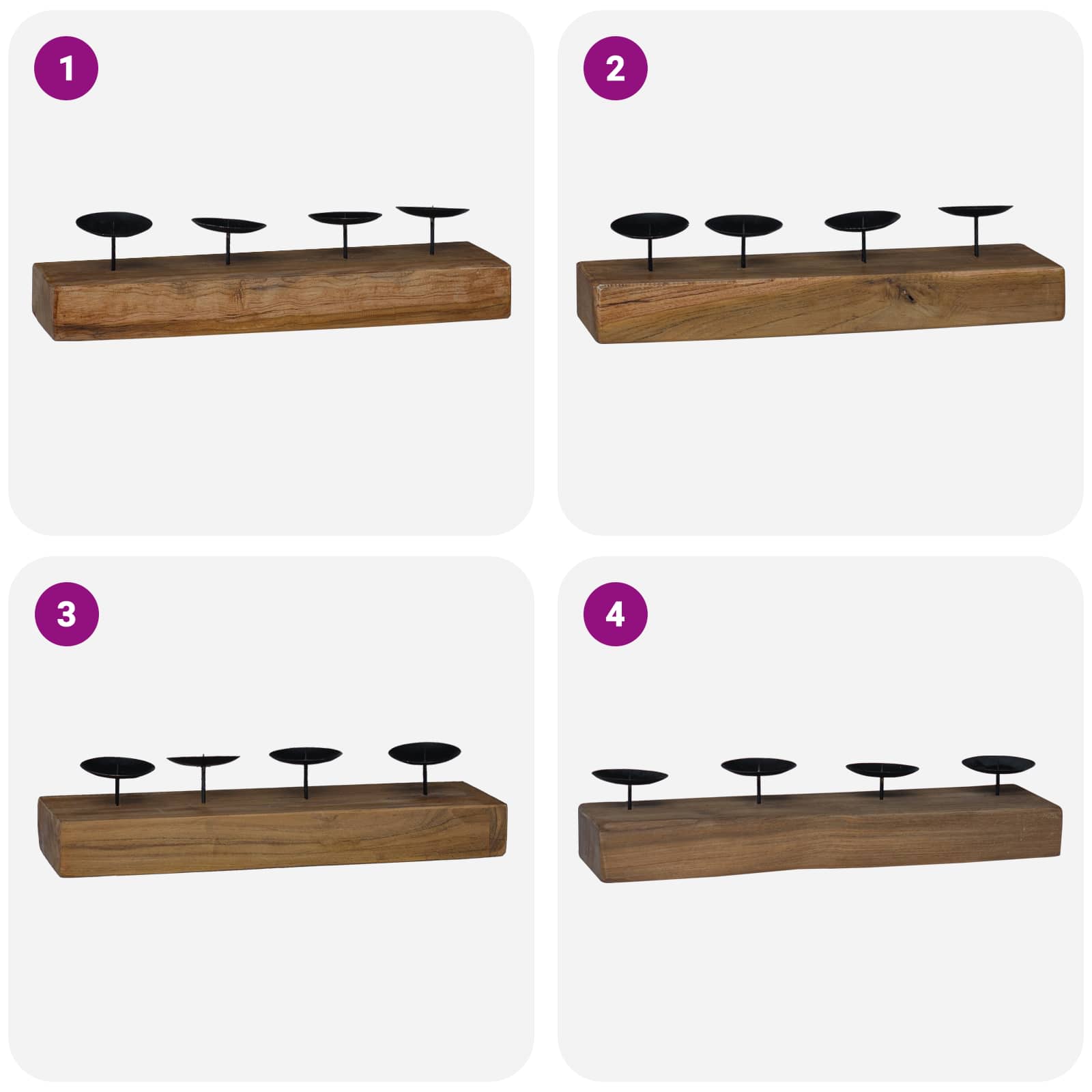 Svícen Přírodní 50 X 15 X 10 Cm Masivní Teakové Dřevo