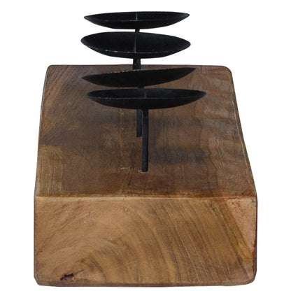 Svícen Přírodní 50 X 15 X 10 Cm Masivní Teakové Dřevo