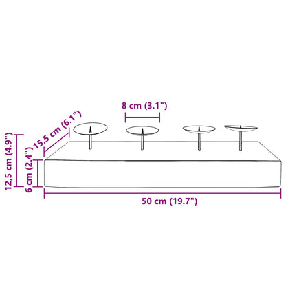 Svícen Přírodní 50 X 15 X 10 Cm Masivní Teakové Dřevo