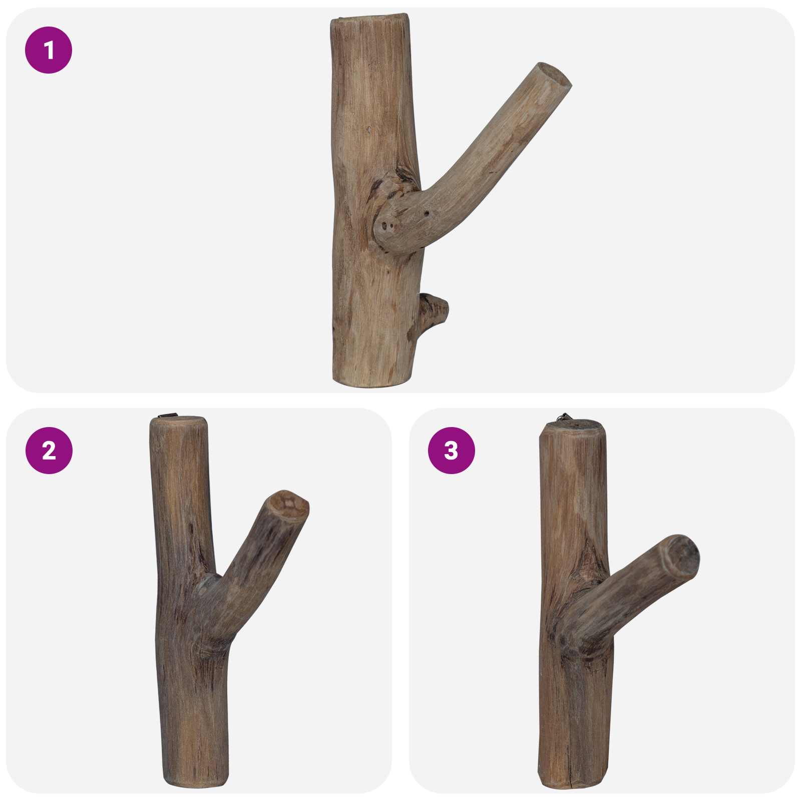 Háček Hnědá 4 X 4 X 14 Cm Masivní Obnovované Dřevo