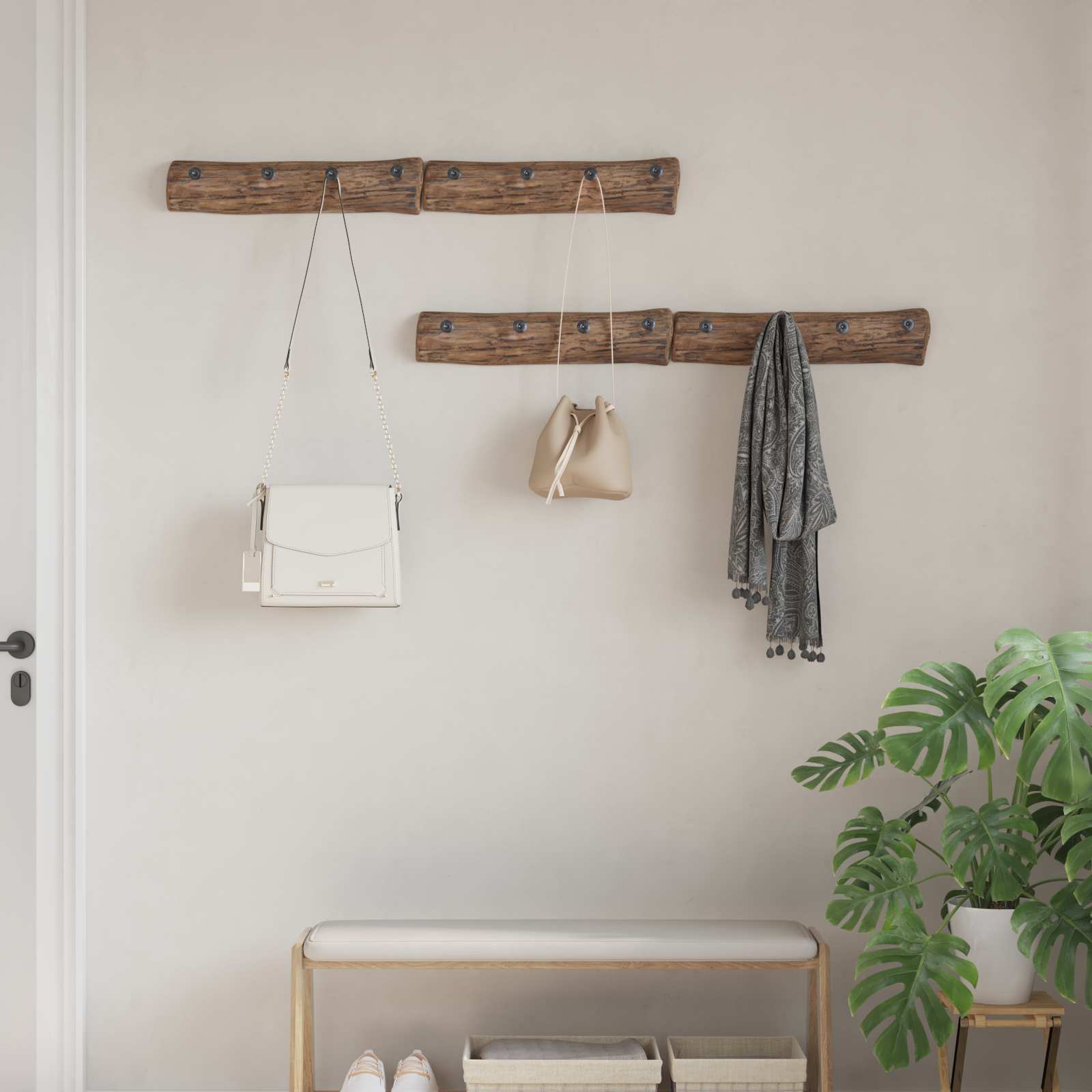 Věšák Hnědá 50 X 8 X 12 Cm Masivní Obnovované Dřevo